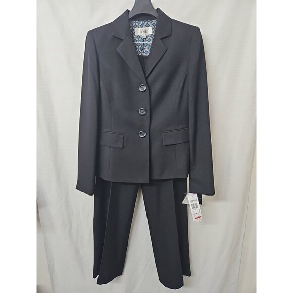 Le Suit Women's Pants Blazer Jacket Size 6 Black Fully Lined Career Office NWT - Picture 1 of 14